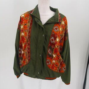 ATNY Green Jacket with Floral Style Detail Size MP